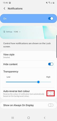 Tap Auto-reverse colour