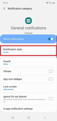 Tap Notification style