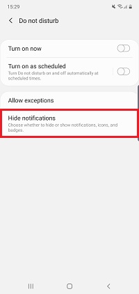 Tap Hide notifications