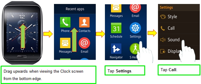 call features of the samsung galaxy s gear 2