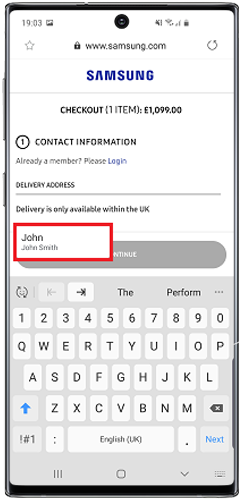 Tap the autofill option
