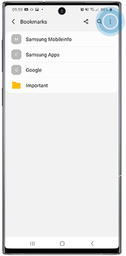 Tap the options icon