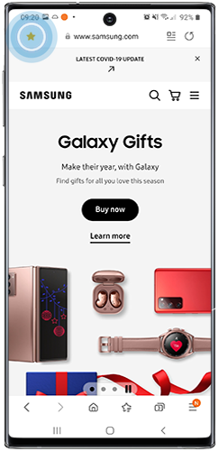 Tap the bookmark button