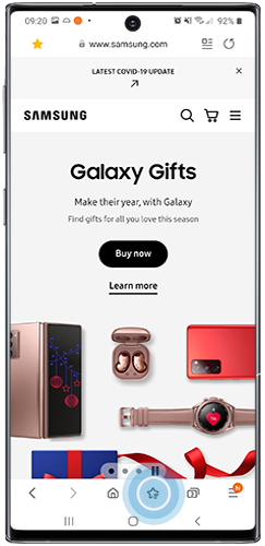 Tap the bookmark list button