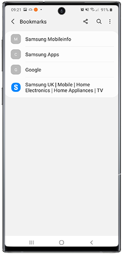 Your saved pages are shown