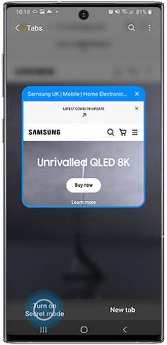 Tap Turn on Secret Mode