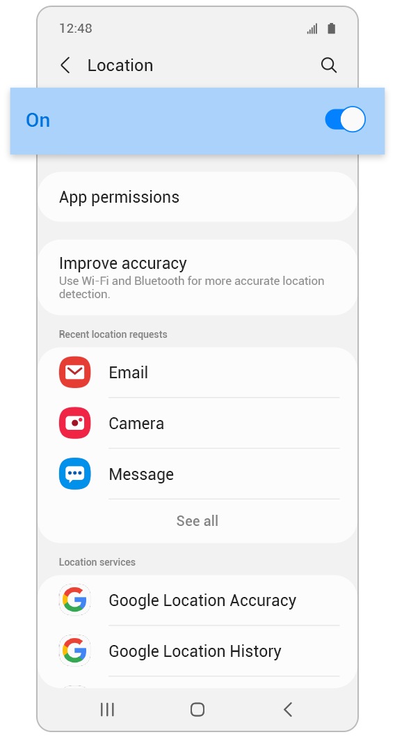 The GPS location on my smartphone is inaccurate. How do I fix it