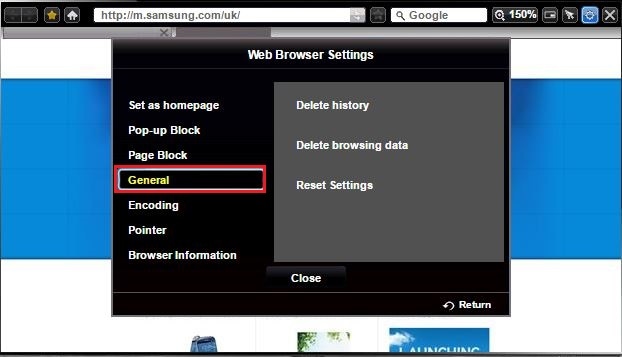 How do I clear the Internet browser history on my smart TV? | Samsung UK