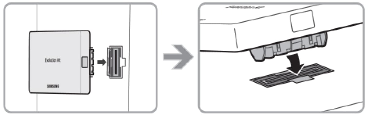 How do I install an Evolution Kit on my ES7000 or ES8000 Samsung TV?