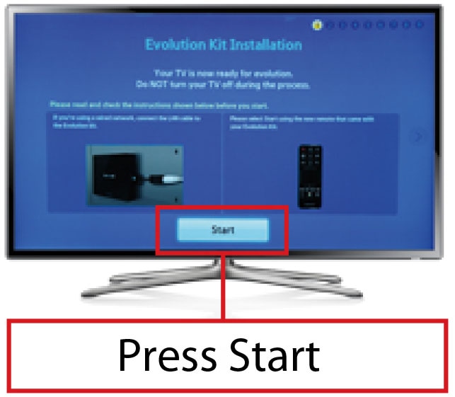 How do I install an Evolution Kit on my ES7000 or ES8000 Samsung TV?