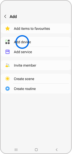 Add device selected in SmartThings menu