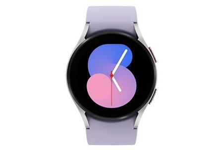 Galaxy Watch5 in Silver is shown.