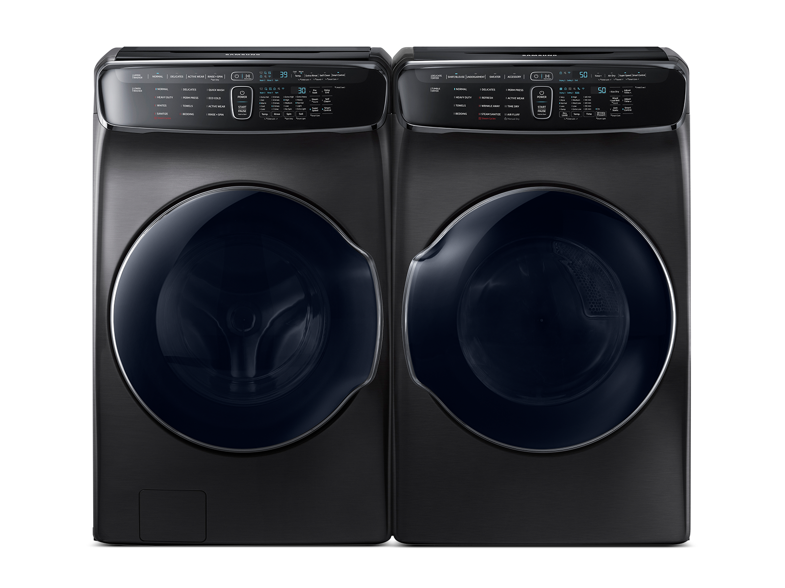 Samsung Smart Flex Washer & Dryer Set in Black Stainless Steel(BNDL-1646290212531)