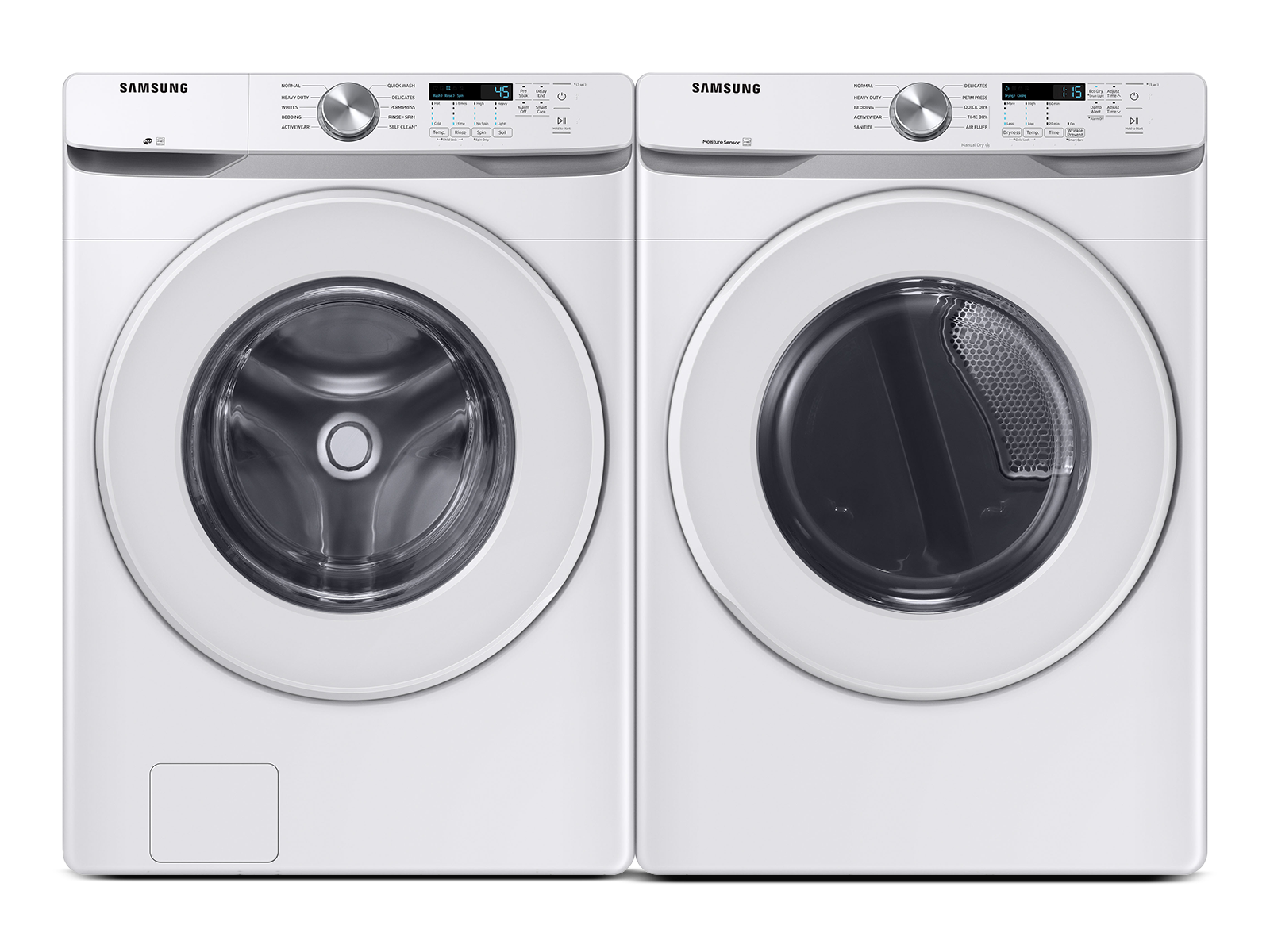 Samsung Front Load Washer & Dryer Set with Vibration Reduction Technology+ and Sensor Dry in White(BNDL-1603912197302)