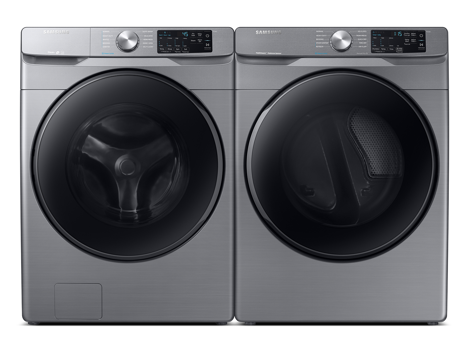 Samsung Front Load Washer & Dryer Set with Steam and Steam Sanitize+ in Platinum(BNDL-1646289631101)