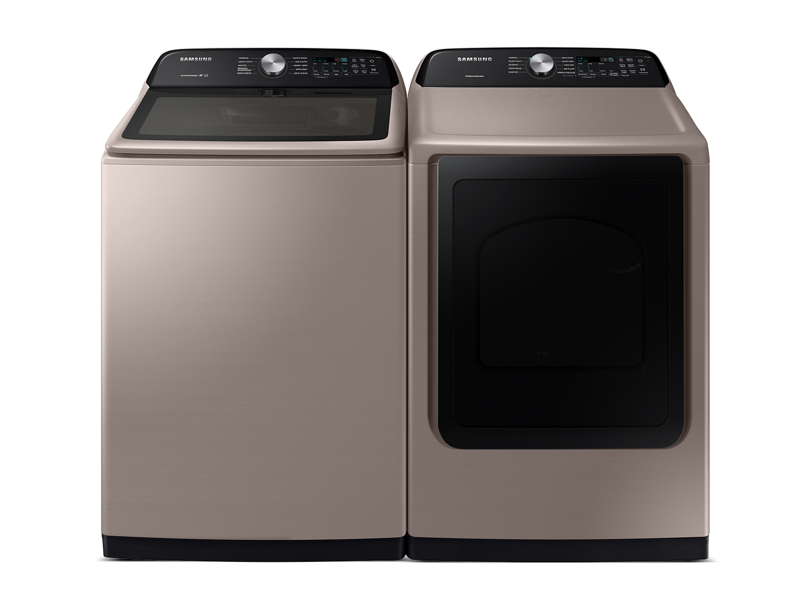 Samsung Top Load Washer & Dryer Set with Active WaterJet and Sensor Dry in Champagne(BNDL-1646290590203)