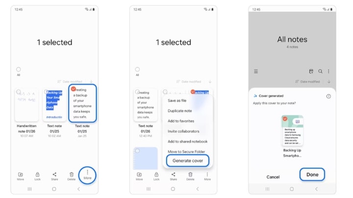 Cách sử dụng Generate cover trong Note Assist trên Samsung Galaxy S24 của bạn