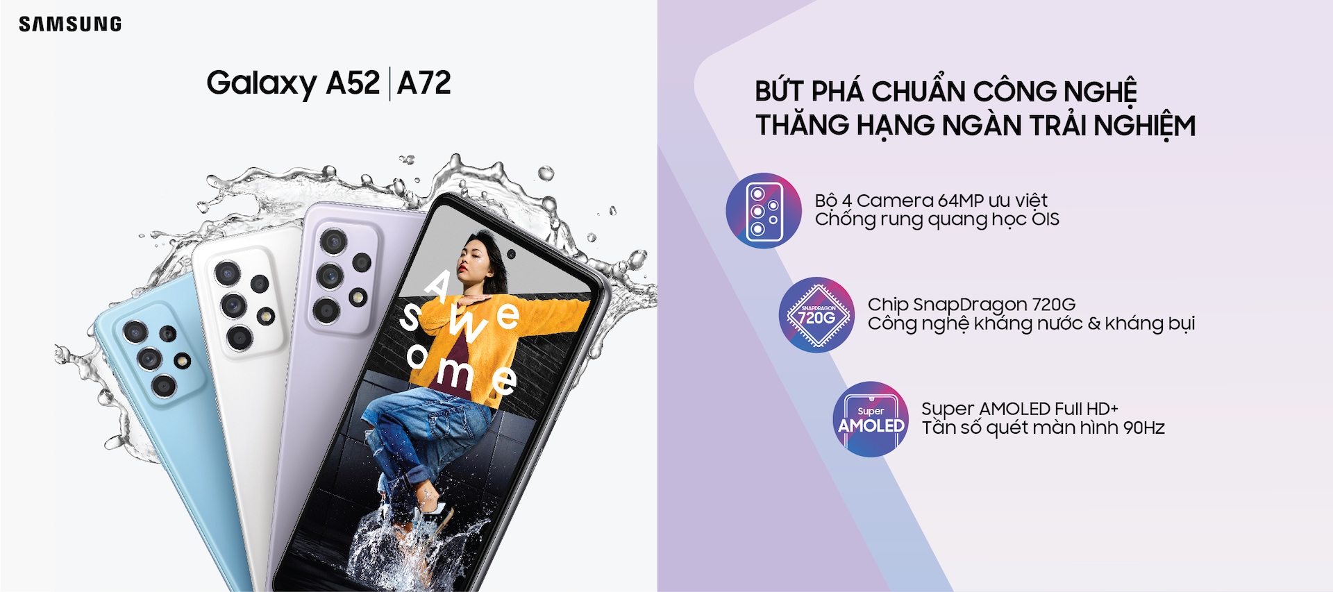 Điện Thoại Galaxy A72 - Tính Năng & Cấu Hình | Samsung VN