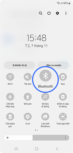 Spustelėkite Bluetooth piktogramą, kad išjungtumėte ir akumuliatorius būtų mažiau naudojamas