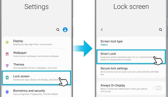 image to access smart lock menu