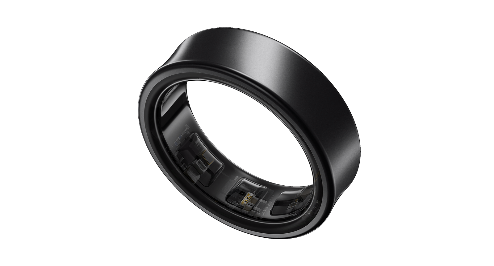 Galaxy Ring in Titanium Black can be seen, slightly tilted.