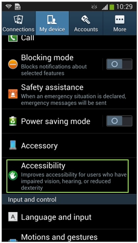 GS4 - Settings - Accessibility Framed