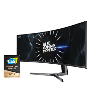 SAMSUNG 49” Odyssey CRG Series Dual QHD (5120x1440) Curved Gaming Monitor,  120Hz, QLED, HDR, Height Adjustable Stand, Radeon FreeSync, LC49RG90SSNXZA