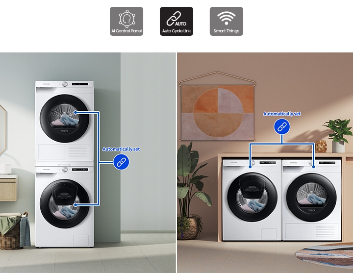 Samsung 8kg smart ai on sale heat pump dryer dv80t5420aw