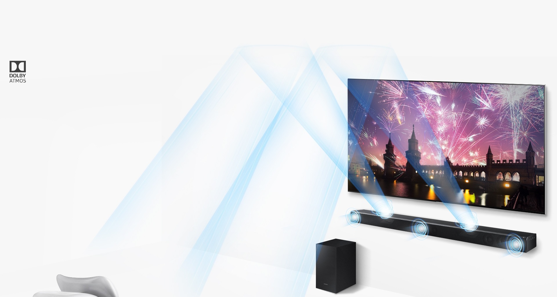 Dolby Atmos-enabled for sound above and around