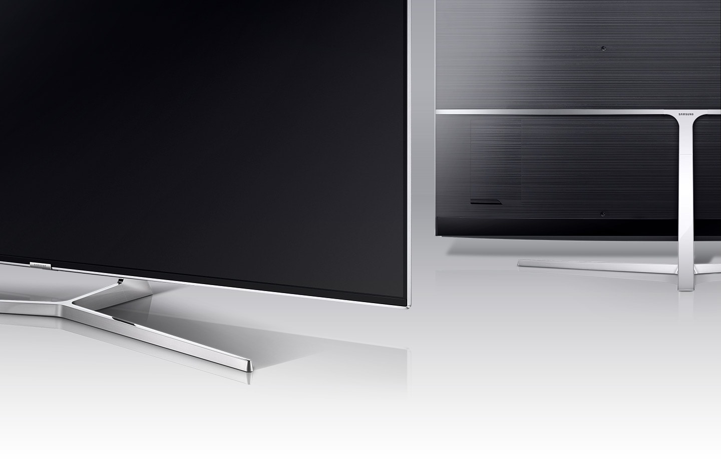 A back angle image of Samsung SUHD TVs T-stand.