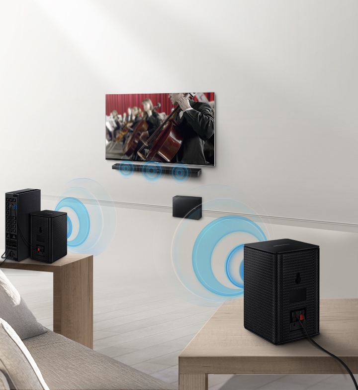 Samsung surround sound wireless hot sale speakers