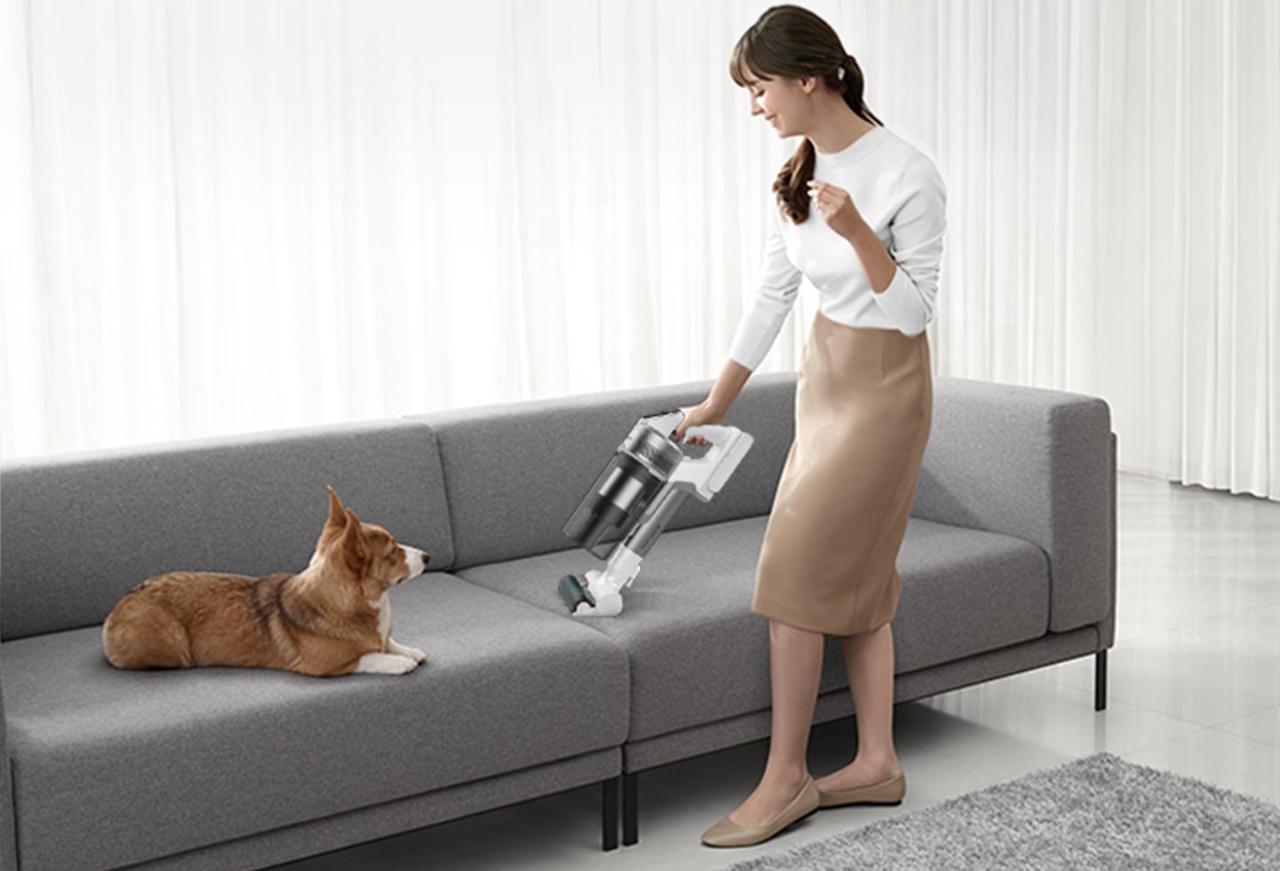 Samsung Jet 70 stick vacuum remove pet hair and keep your home hygienic clean