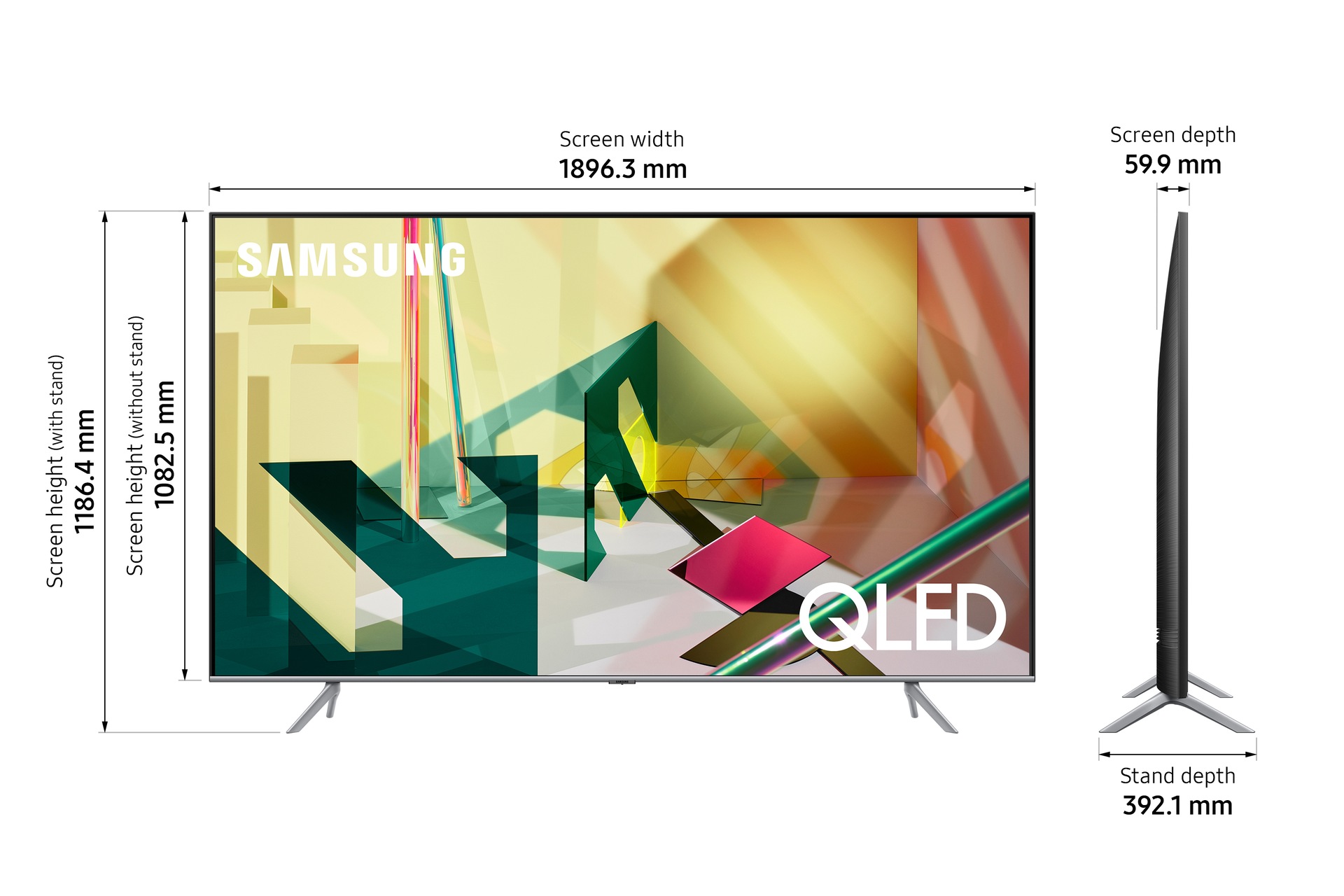 QA85Q70TAWXXY-dimension