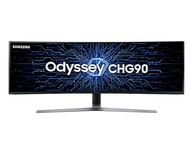 Gaming Monitor Samsung QLED 49" com tela super ultra-ampla de 32:9 Frente Preto carvão LC49HG90DMLXZD