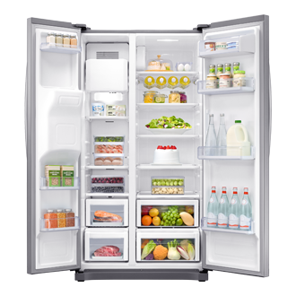  Samsung Refrigerador Side by Side RS50N Inox Look, 501 L (110 V) Frente  RS50N3413S8/AZ