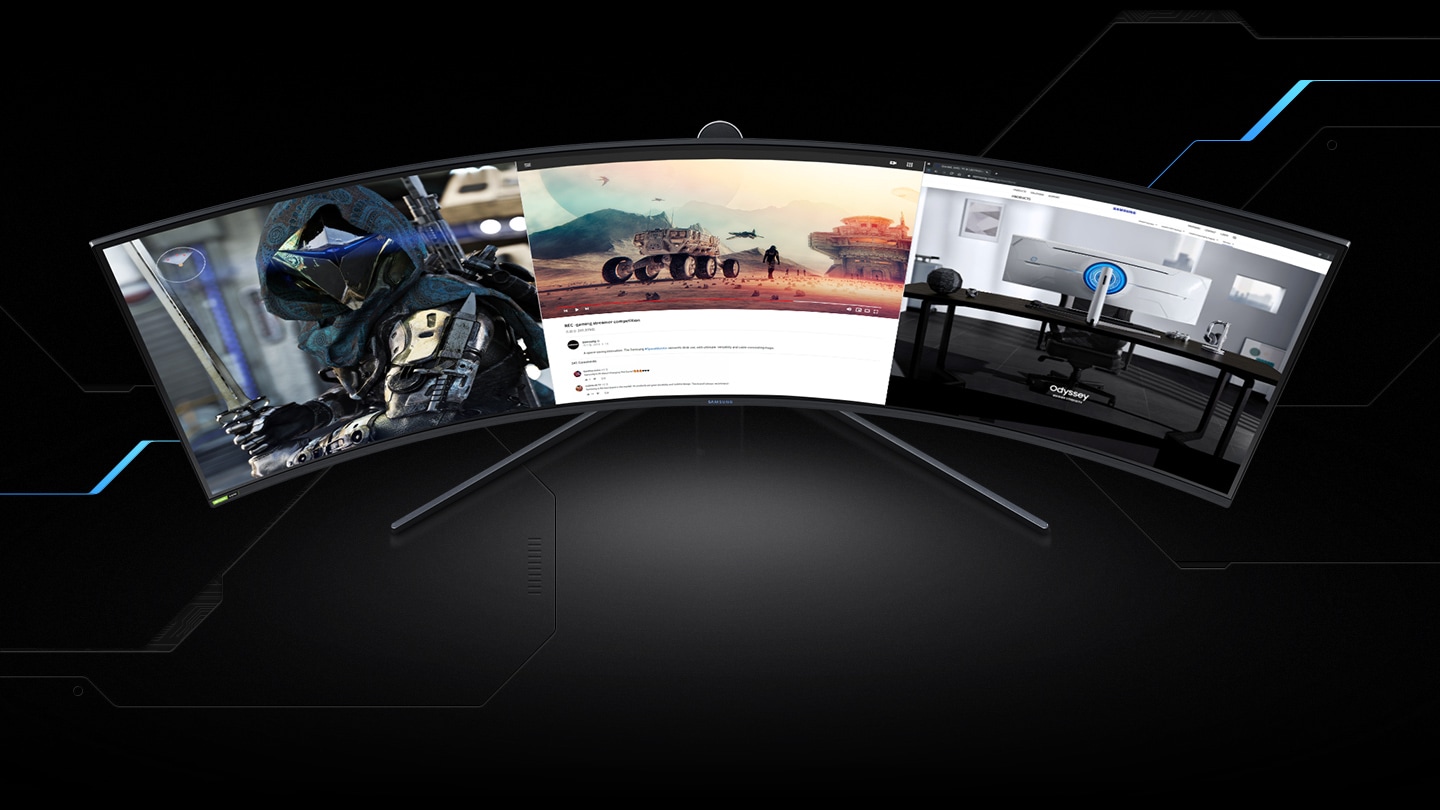 Monitor Led Gamer 49" Curvo Ultrawide Odyssey G9 240HZ Preto Samsung AMZ Tech