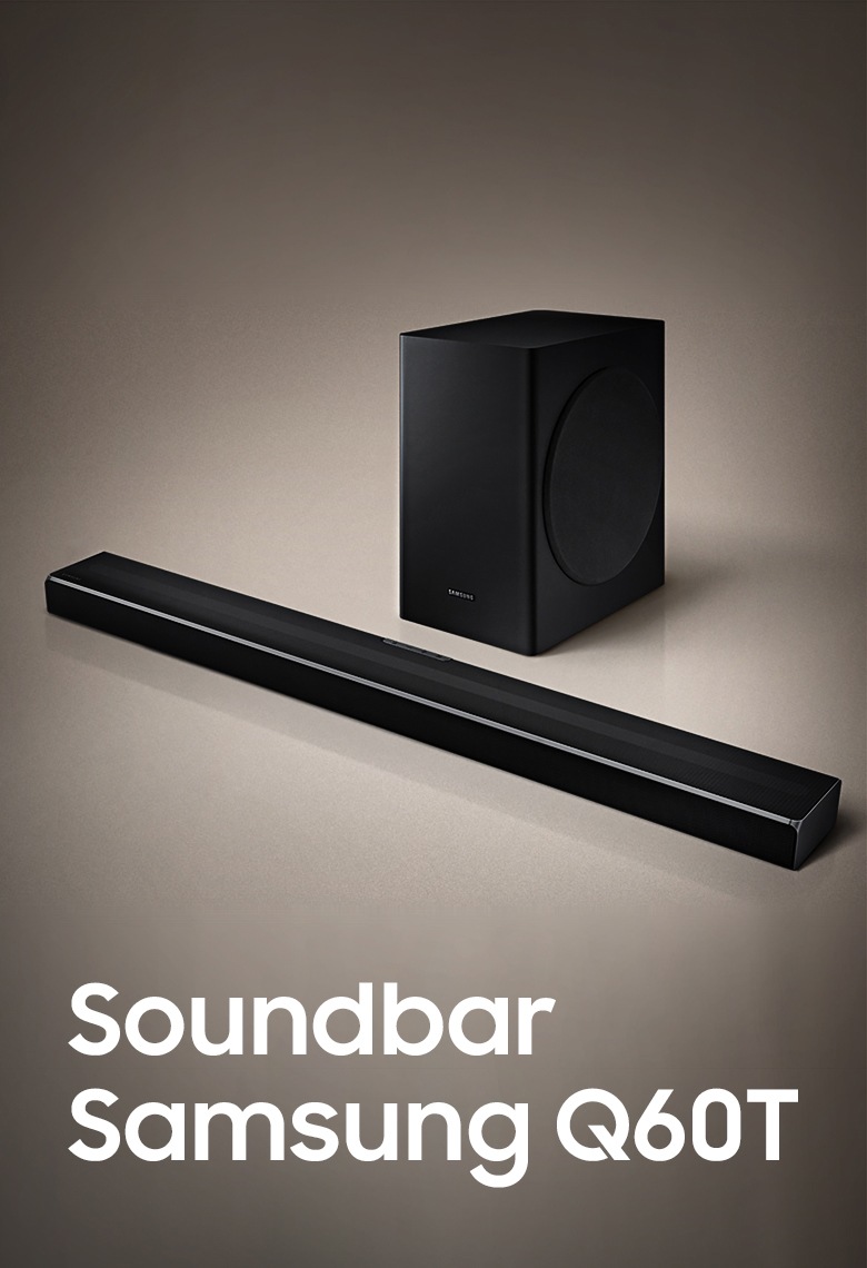 Soundbar Samsung HWQ60T, com 5.1 canais, potência de 360W, Subwoofer