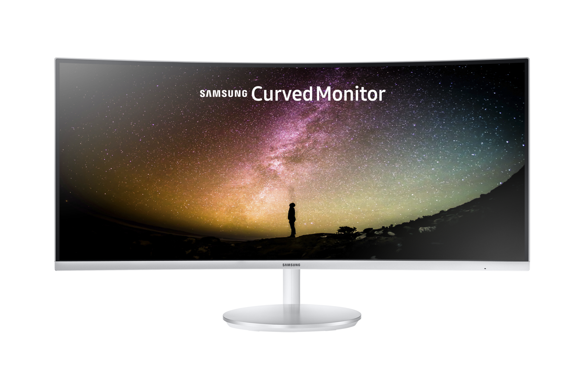 34" Monitor Samsung Curvo com Tecnologia de Pontos Quânticos Frente Branco LC34F791WQLXZD