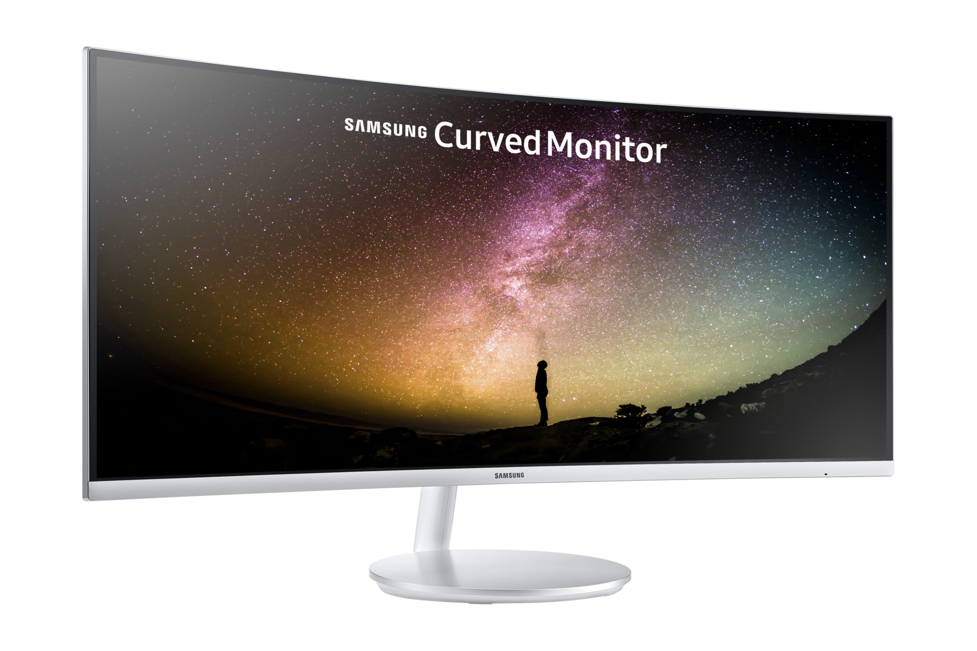 34" Monitor Samsung Curvo com Tecnologia de Pontos Quânticos Perspectiva Esquerda Branco LC34F791WQLXZD
