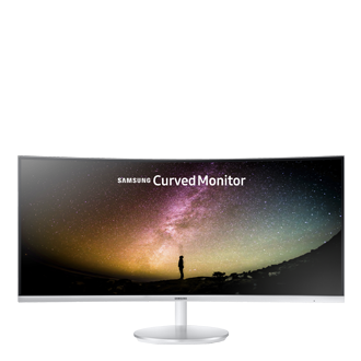 34" Monitor Samsung Curvo com Tecnologia de Pontos Quânticos Frente Branco LC34F791WQLXZD