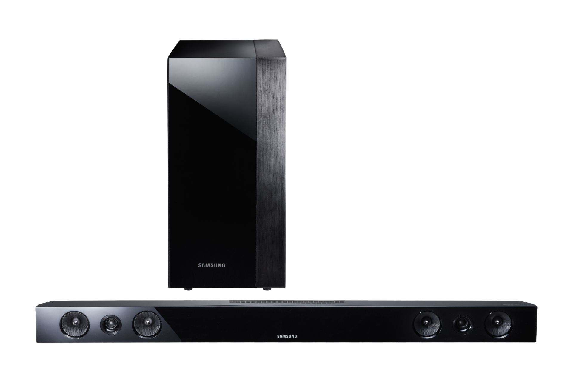 Soundbar 300W 2.1Ch Sub Sem Fio HWF450 Samsung Support BR