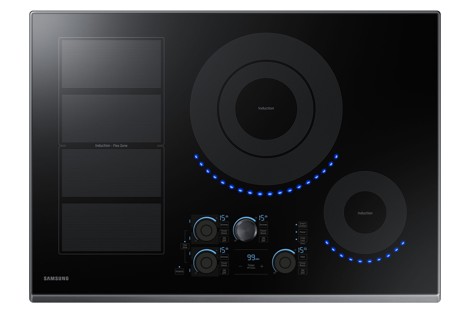 Image of Samsung 30  5-Element Smart Induction Cooktop with Flex Zone &amp; Virtual Flame Technology&trade;