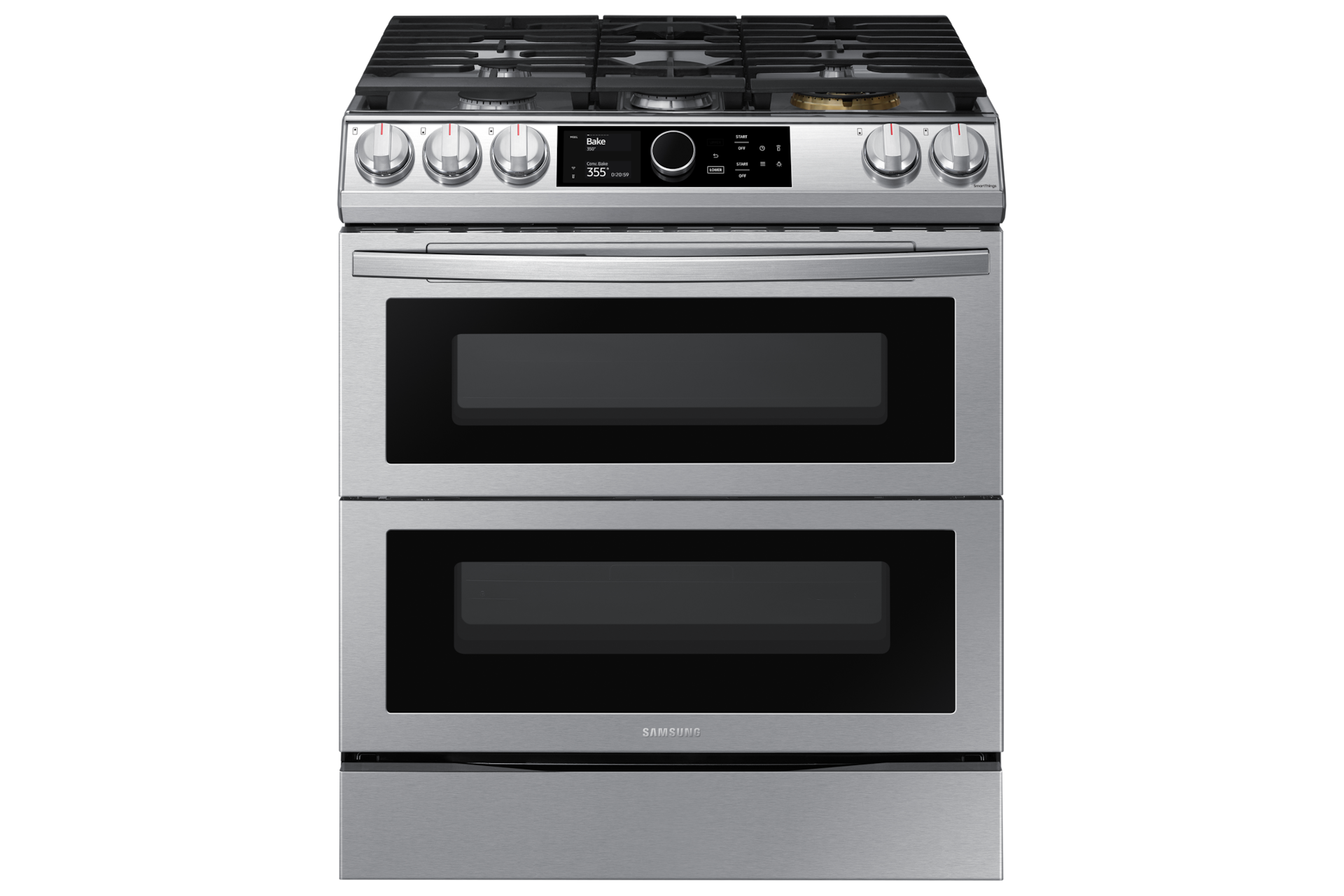 Image of Samsung 30  6.3 cu. Ft. Smart Dual Fuel Slide-in True Convection Range with &amp; Air Fry