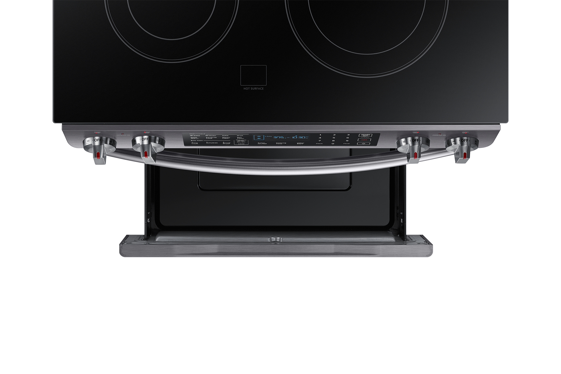 Samsung Slidein Electric Range With 5 Burners And Dual Convection Oven