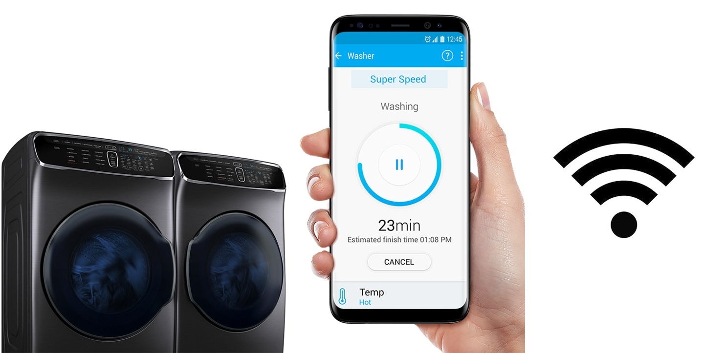 Monitor your laundry using your smartphone.*