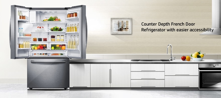 Counter Depth French Door Refrigerator with easier accessibility