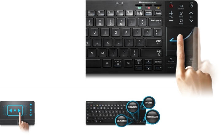 Wireless Mini Keyboard & Mouse for Samsung VG-KBD2000 Smart TV Models BK 