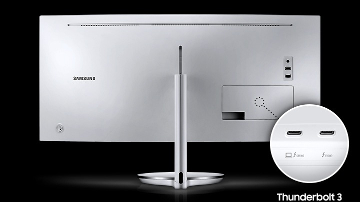 Samsung C34J791WTN - 34 ViewFinity WQHD QLED 100Hz Thunderbolt 3 Ultra  Wide Curved Monitor