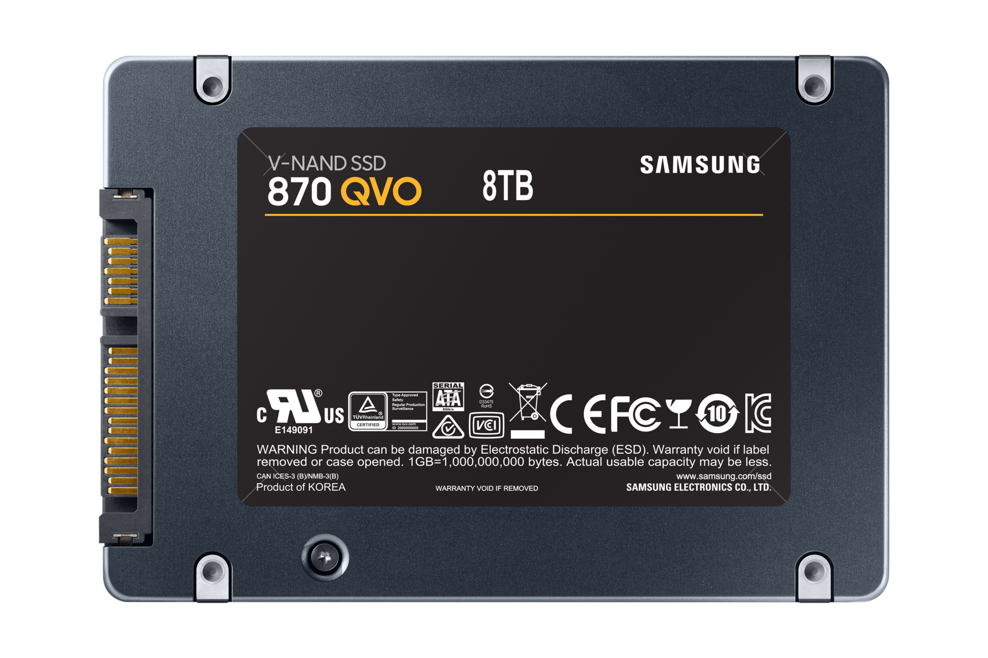 Disque SSD interne 870 QVO 8TB SATA de 2,5 po de Samsung (MZ