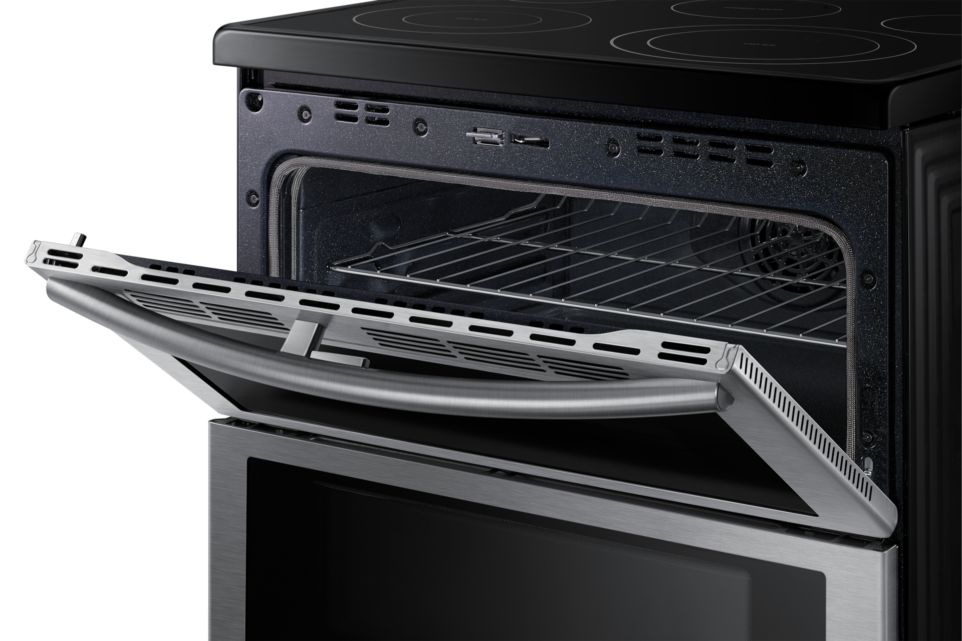 Double Door Half Open Silver